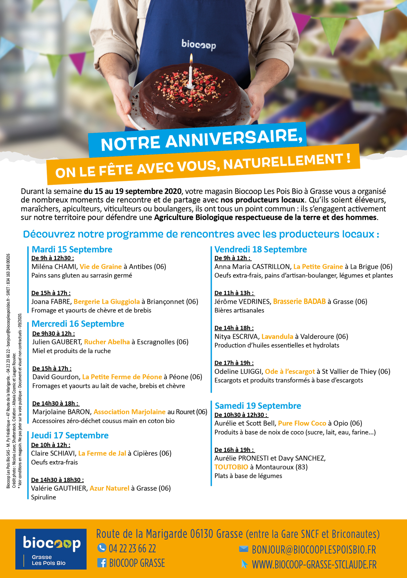 1er Anniversaire du Magasin Biocoop Les Pois Bio : Nos producteurs locaux à l'honneur ! 1er Anniversaire du Magasin Biocoop Les Pois Bio : Nos producteurs locaux à l'honneur !